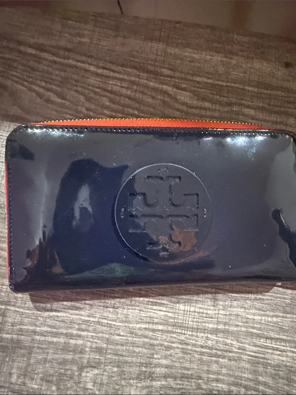 Tory Burch Women Orange Zip Wallet - Sleek Card Organizer